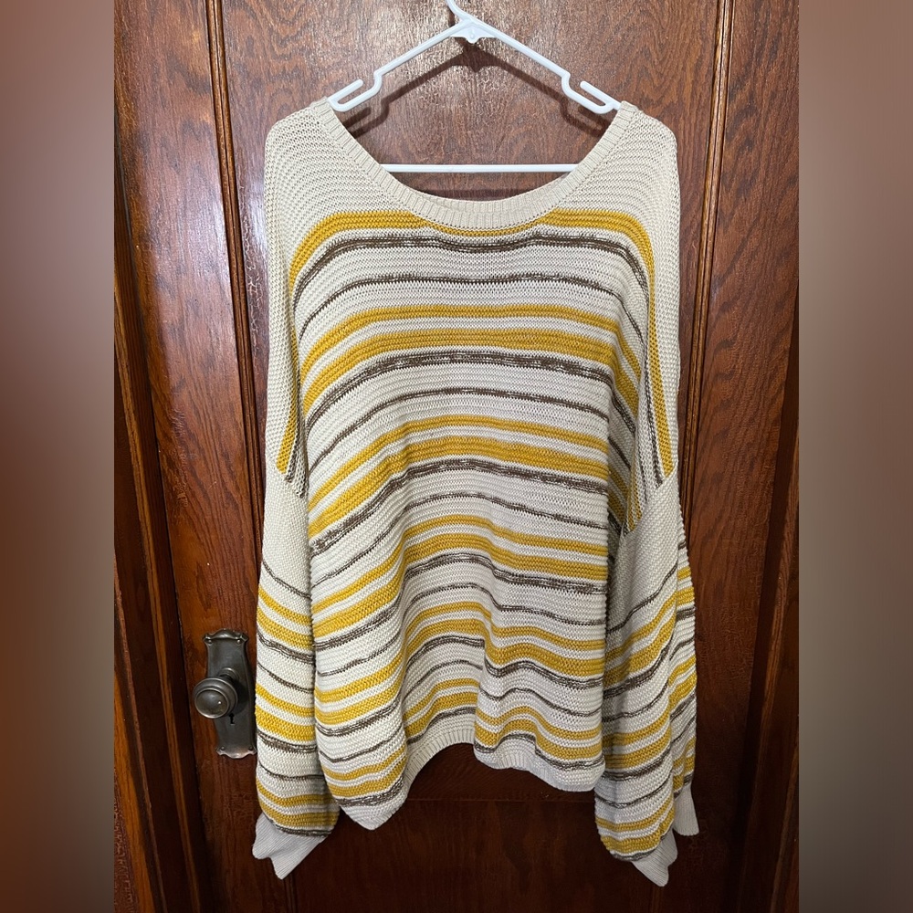 Hailey and co gray and yellow striped sweater size 2XL